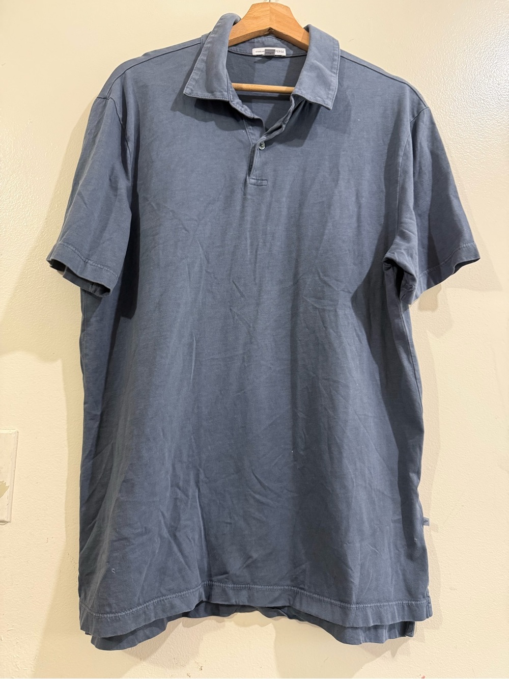 James Perse Men's Short-Sleeve Polo in Washed Blue